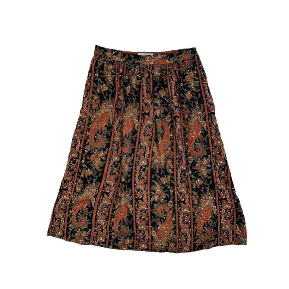 JONES NEW YORK Vintage Black Fall Paisley Skirt Set Size 8 High Neck Asymmetric - Picture 6 of 13